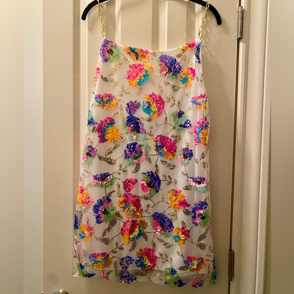 Multi Colored Sequin Cocktail Party Dress